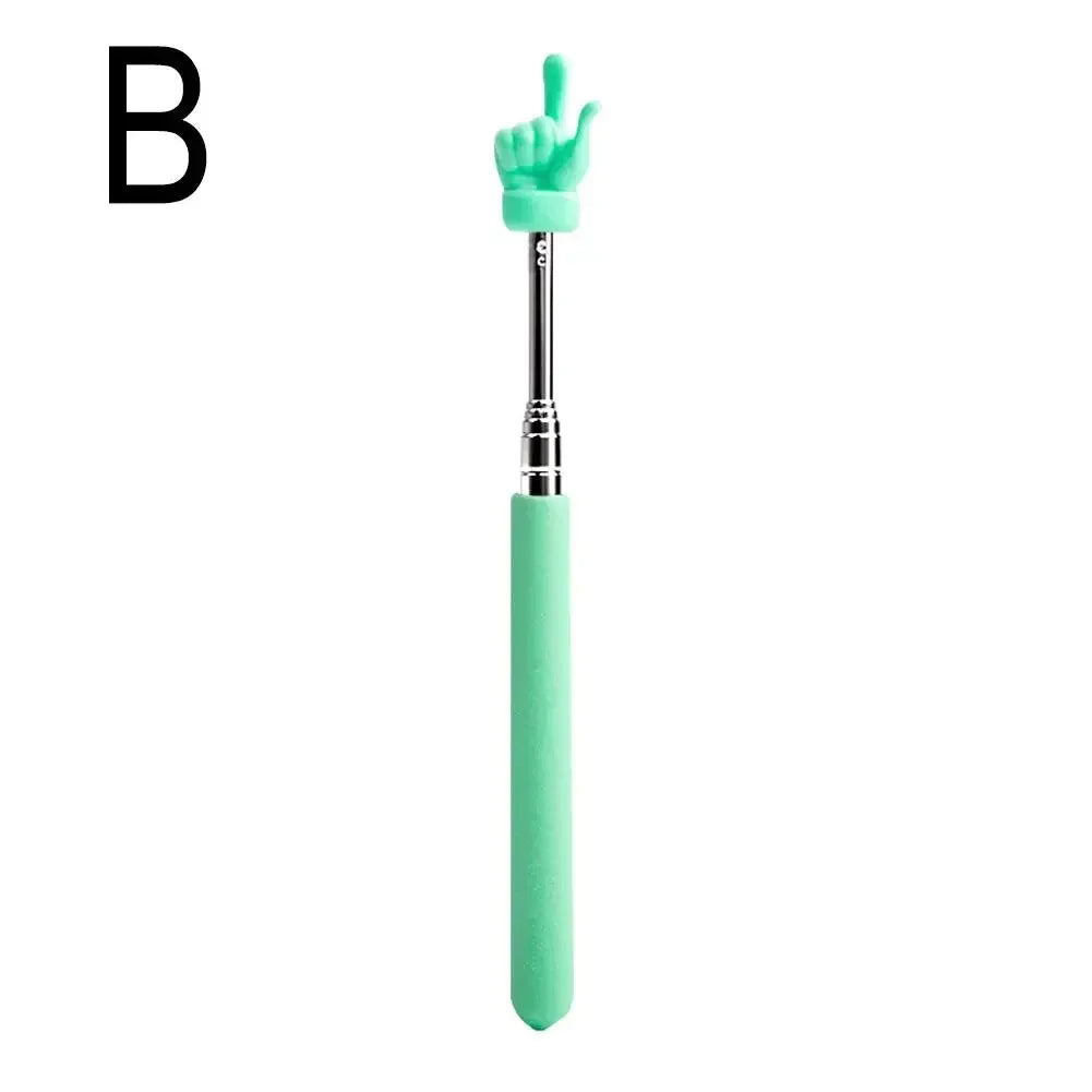 Retractable Finger Design Teacher Pointer — Telescopic Stainless Steel Teaching Stick