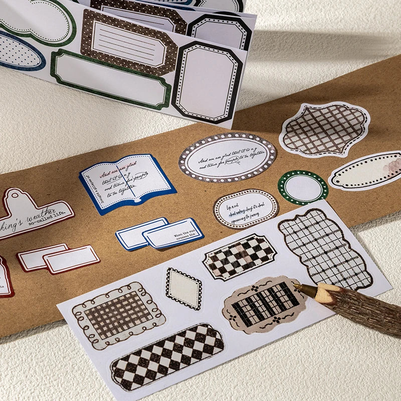 Vintage Border Frame Sticker Kit — 30 Pcs Large Scrapbooking Supplies