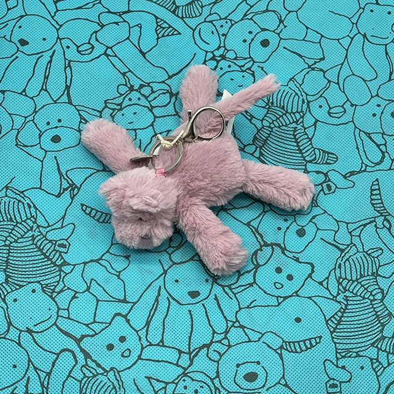 Assorted Plush Keychain Charm — Cute Animal & Food Backpack Pendant