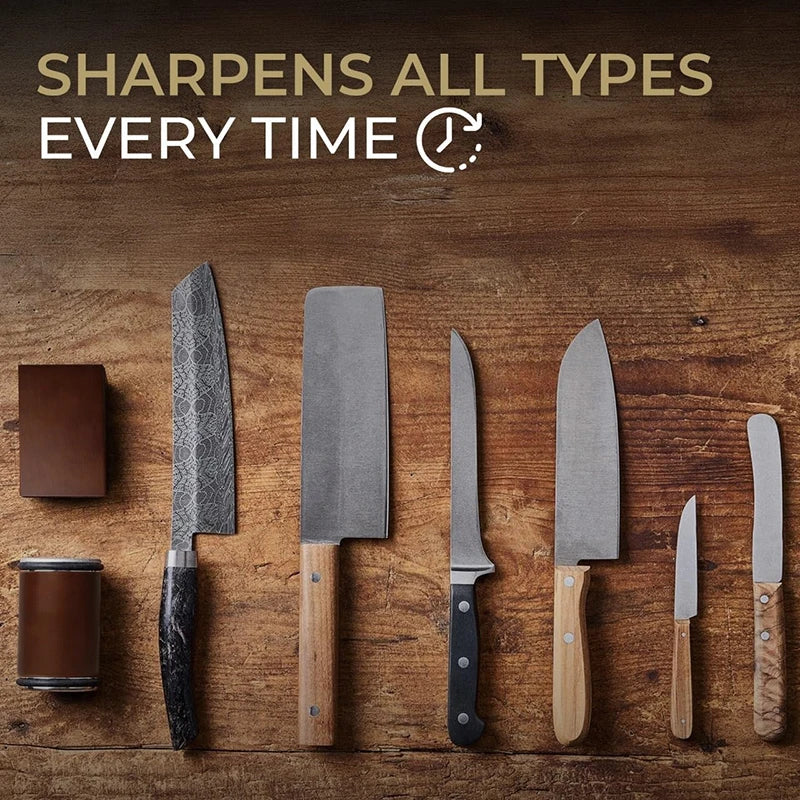 Niiruo Rolling Knife Sharpener — Double Sided Diamond Stone Roller