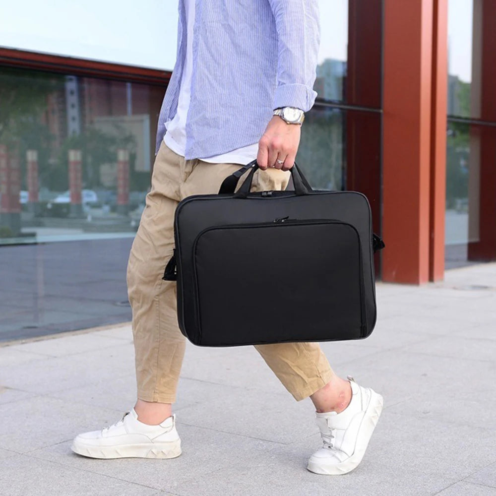 Professional Nylon Laptop Briefcase — Water Resistant Business Shoulder Bag