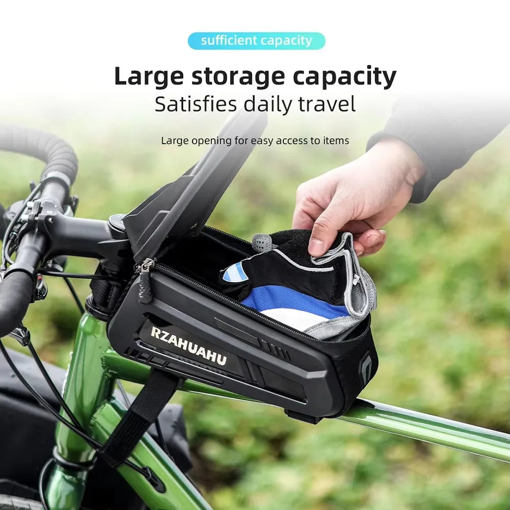 Bicycle Frame Bag — Touchscreen Phone Holder & Storage Case