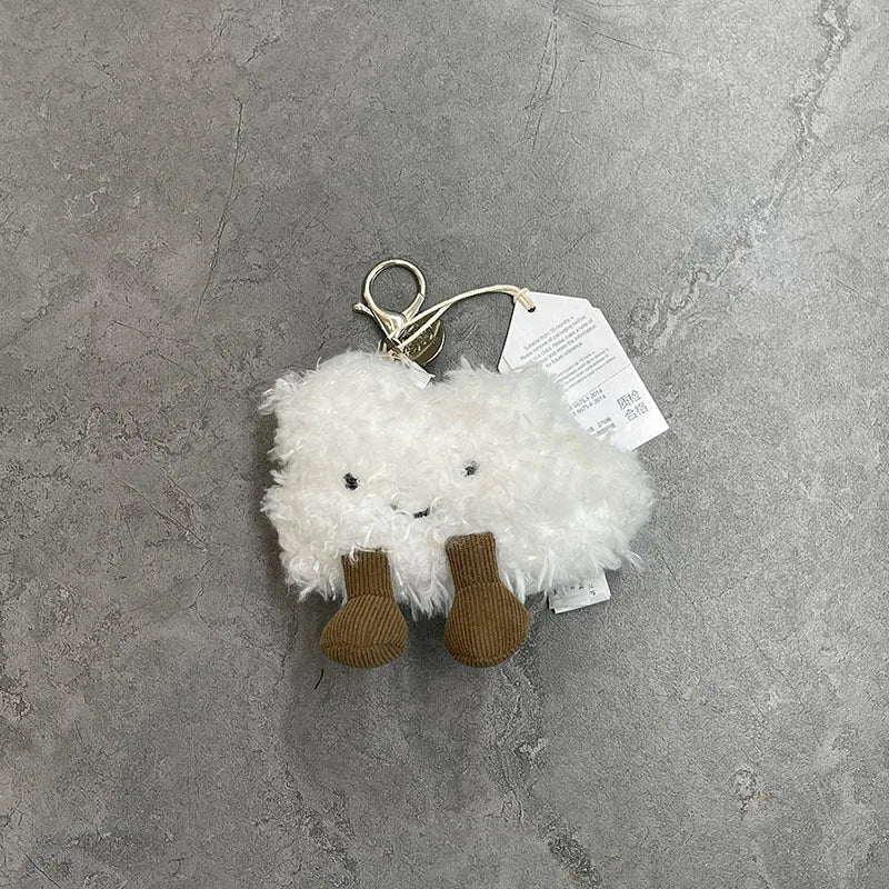 Assorted Plush Keychain Charm — Cute Animal & Food Backpack Accessory
