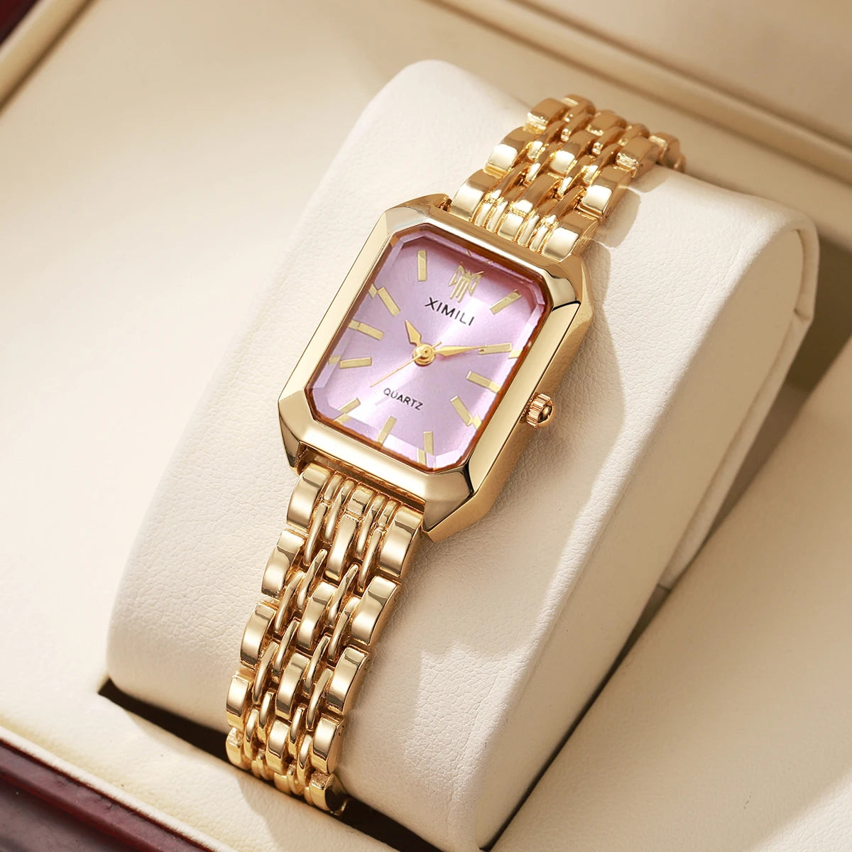 Elegant Rectangle Women's Quartz Watch — Stylish Steel Band Timepiece