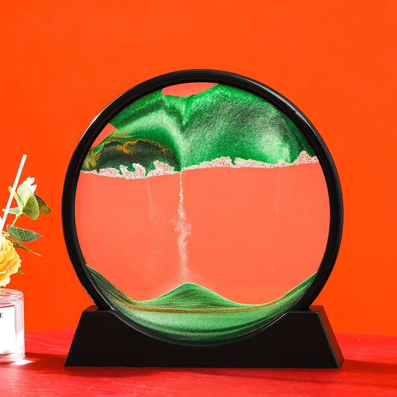 3D Moving Sand Art Picture — Decorative Glass Sandscape Hourglass