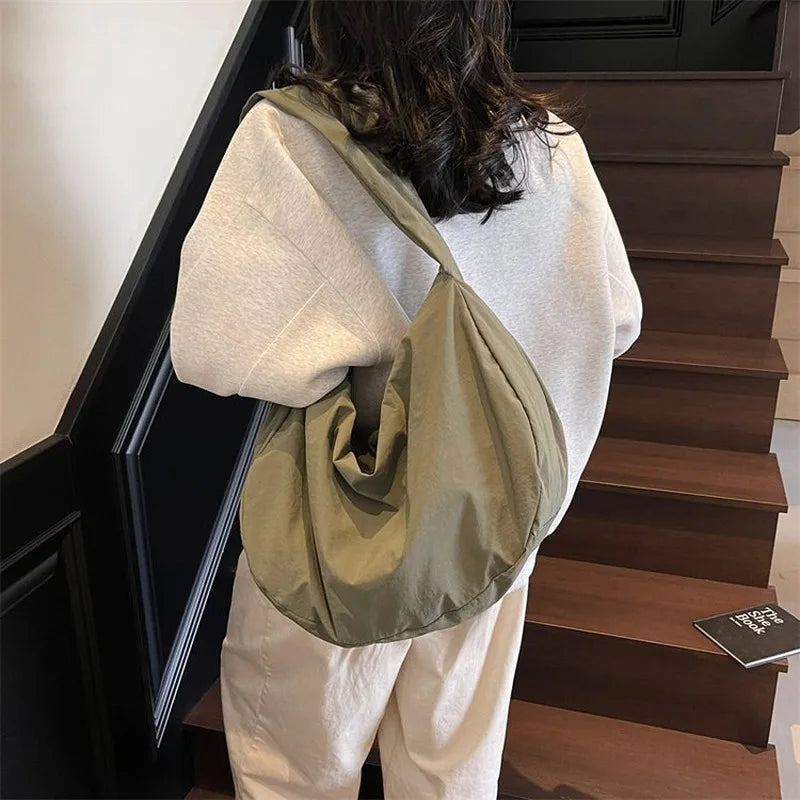 Large Soft Casual Crossbody Hobo Bag — Spacious Daily Carry for Women