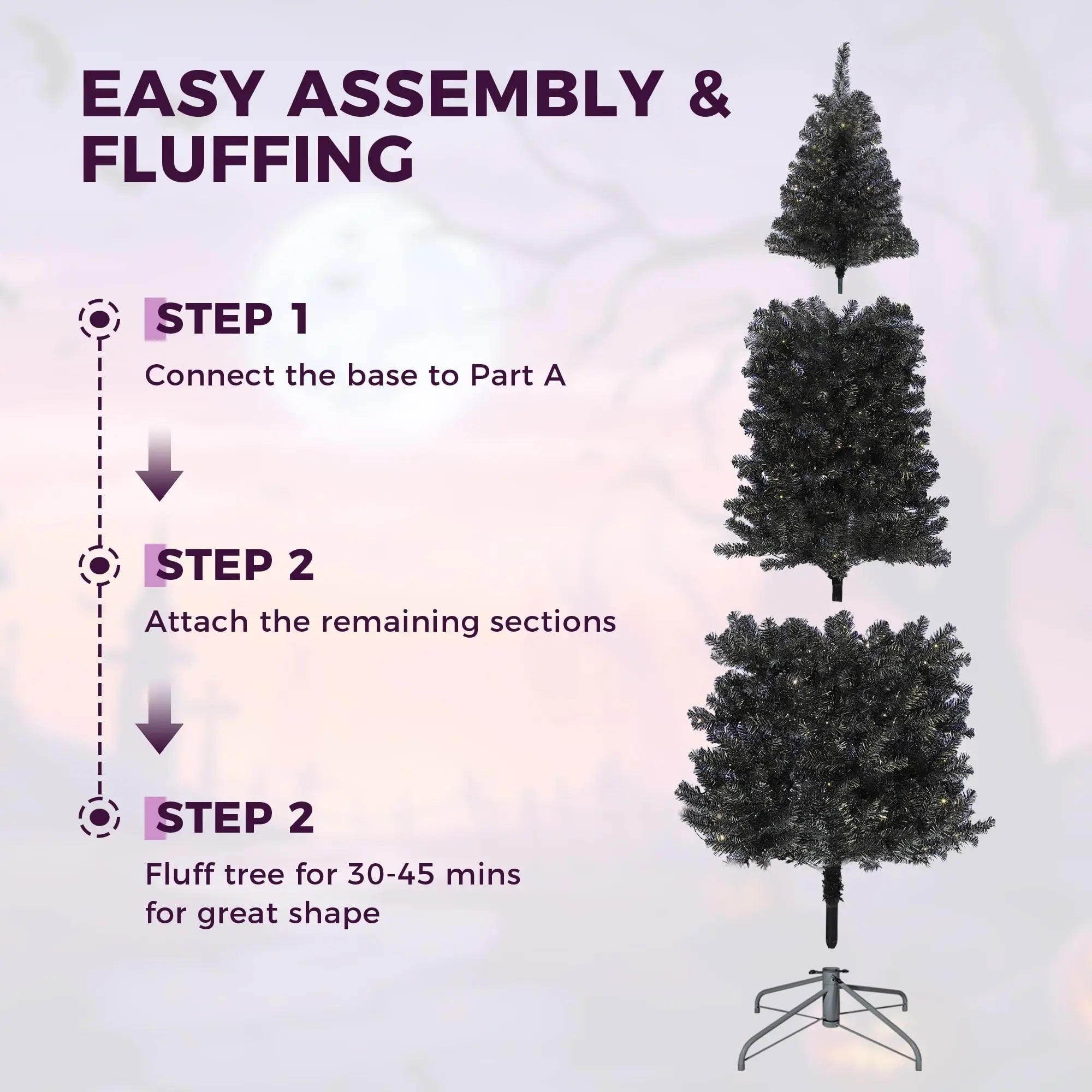 GAOMON Pre-Lit Slim Pencil Christmas Tree — Space-Saving Holiday Decor