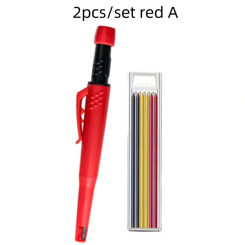 MROOFUL Carpenter Mechanical Pencil Set — Deep Hole Marking Tool with Sharpener