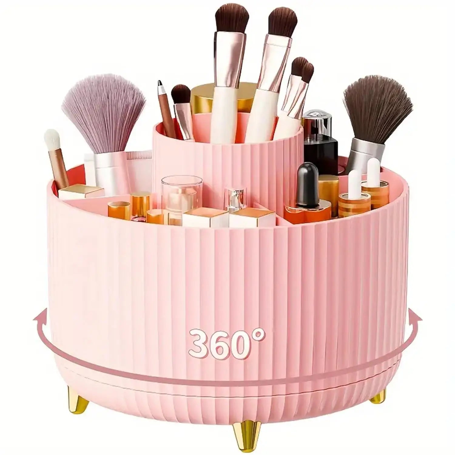 360° Rotating Makeup Organizer — Multi-Functional Cosmetic Storage Holder