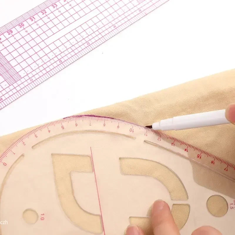 6-Piece French Curve Ruler Set — Flexible Templates for Tailoring & Sewing