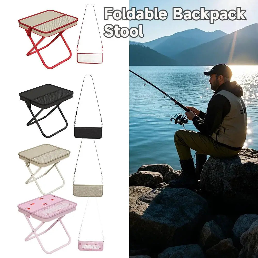 Folding Camping Stool with Crossbody Bag — Ultra Light Portable Seat