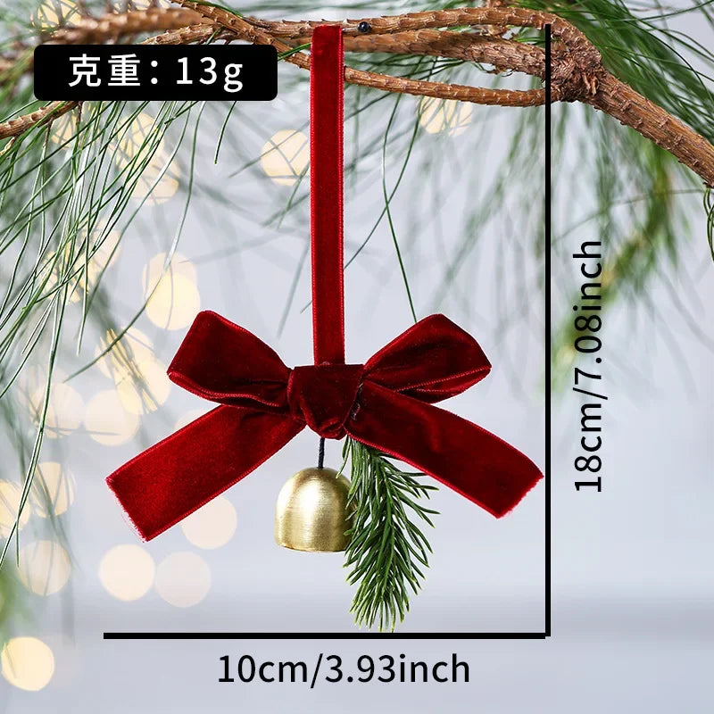 Christmas Wind Chime Ornament — Pinecone and Bell Hanging Decor