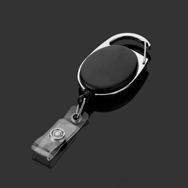 pelsone Retractable ID Badge Holder — PU Leather Work Pass Protector