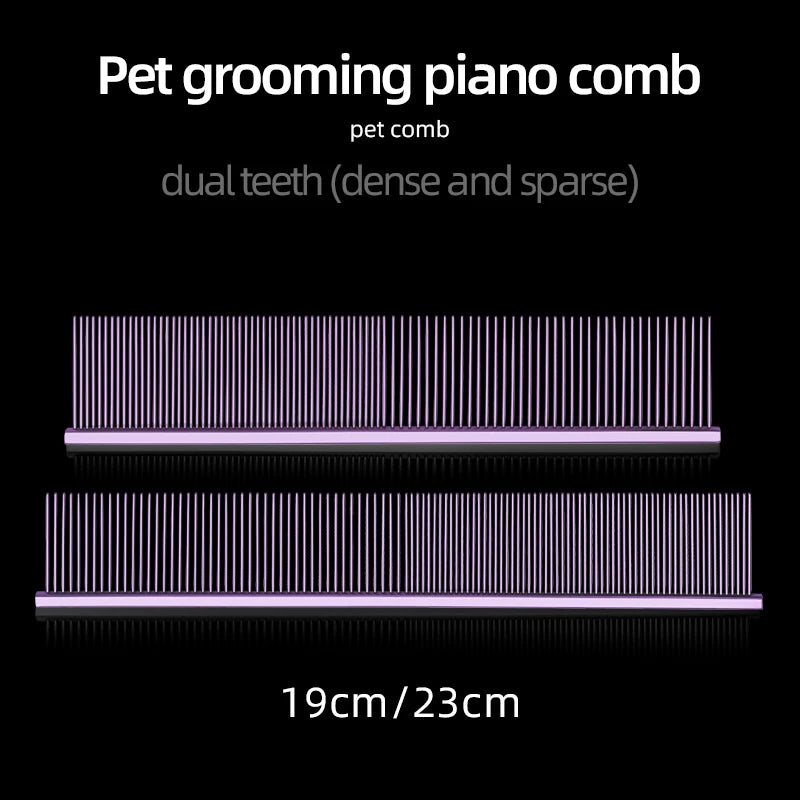 Professional Pet Grooming Piano Comb — Knot Removal & De-Shedding Tool
