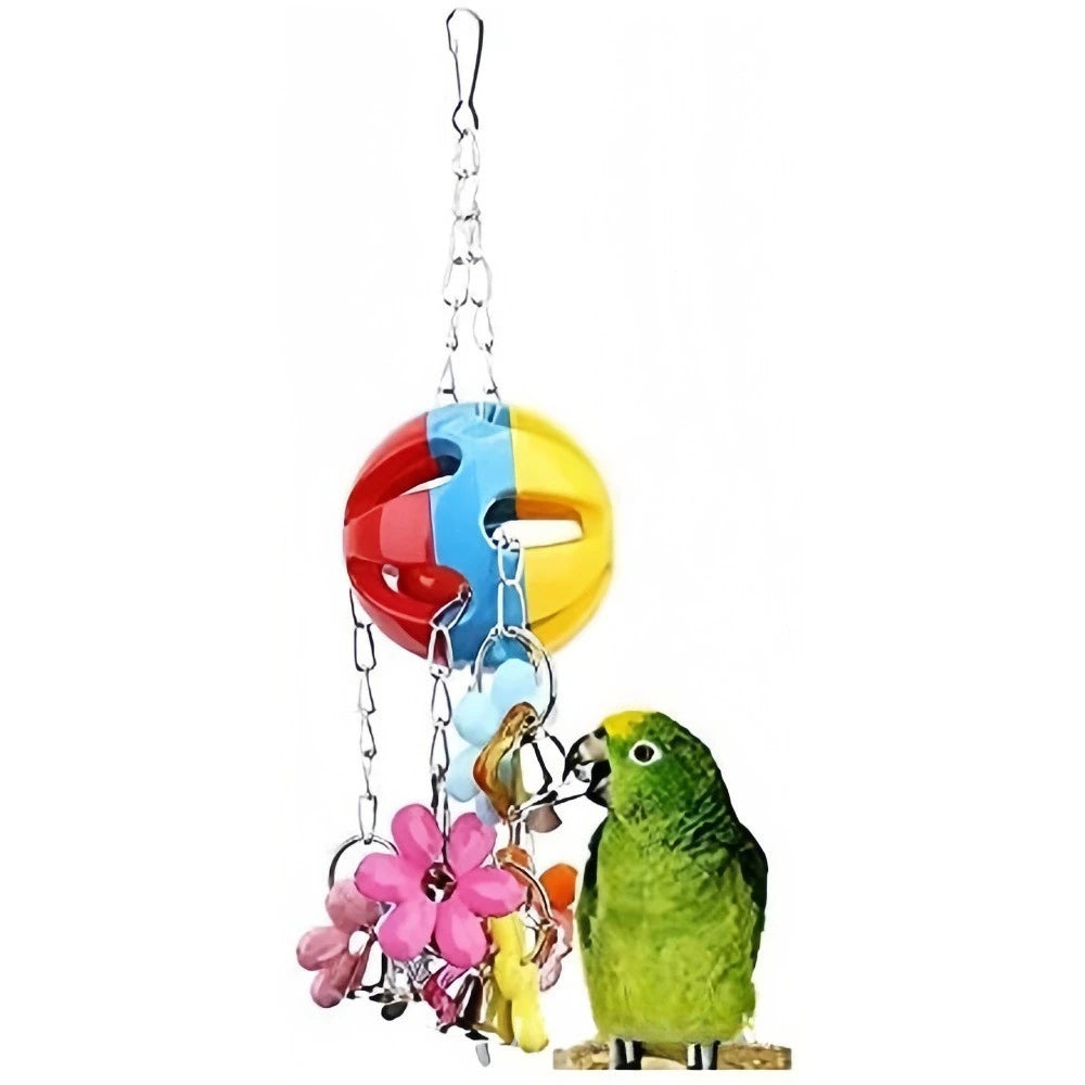 Colorful Bird Bell Ball Toy — Hanging Chew & Training Accessory