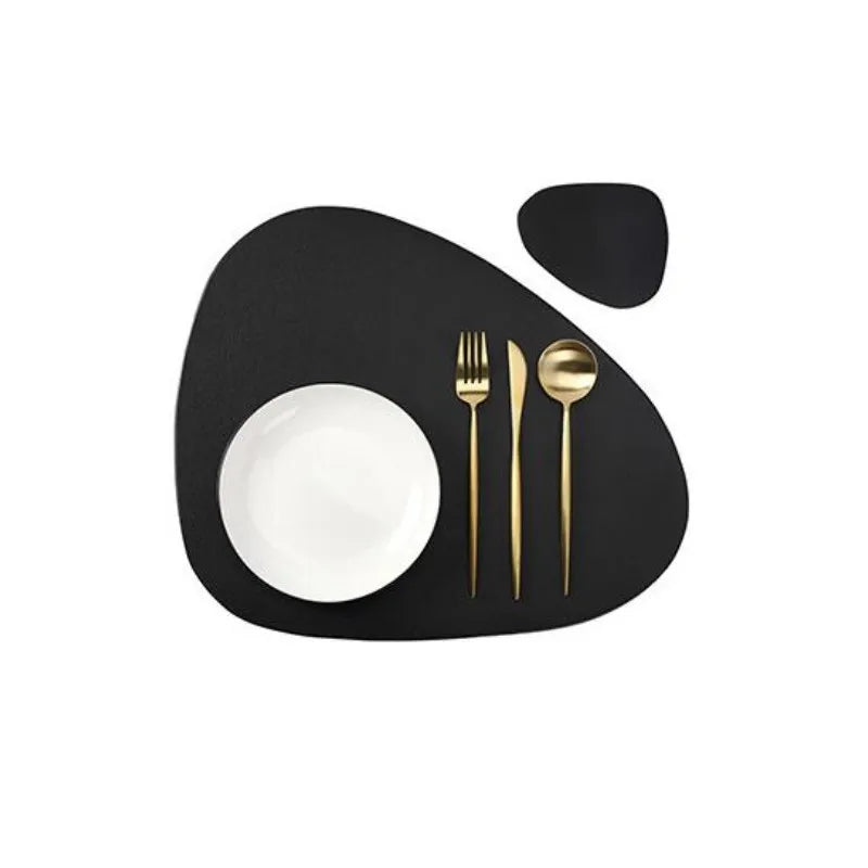 PU Leather Placemat and Coaster Set — Waterproof & Oil-Proof Table Mats
