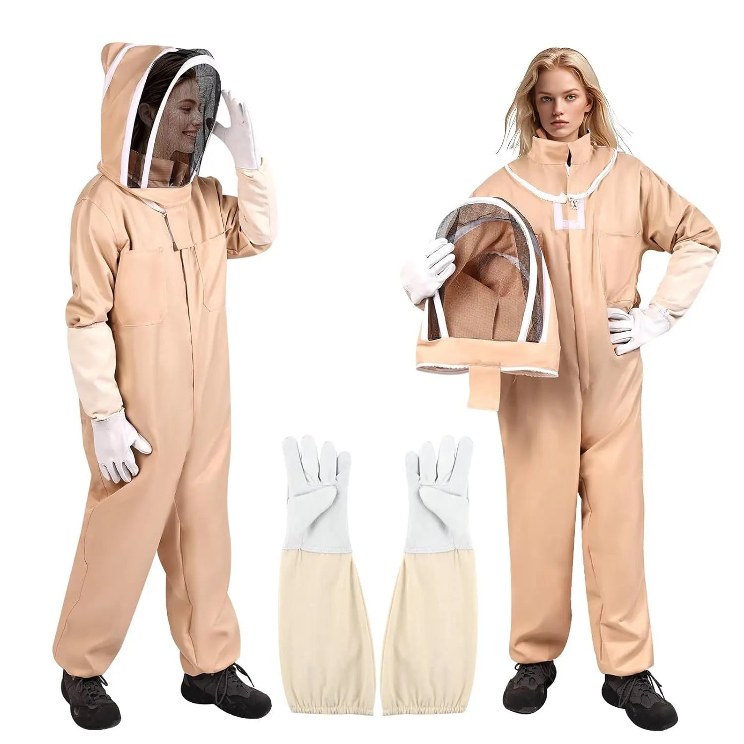 Professional Ventilated Beekeeping Suit — Full Body Protection with Gloves