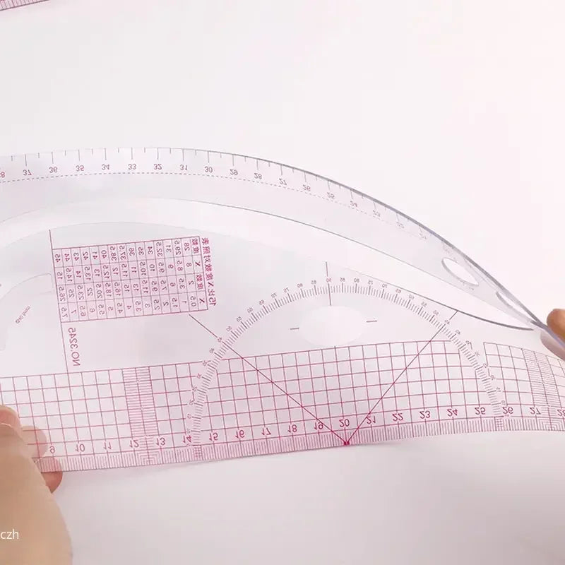 6-Piece French Curve Ruler Set — Flexible Templates for Tailoring & Sewing