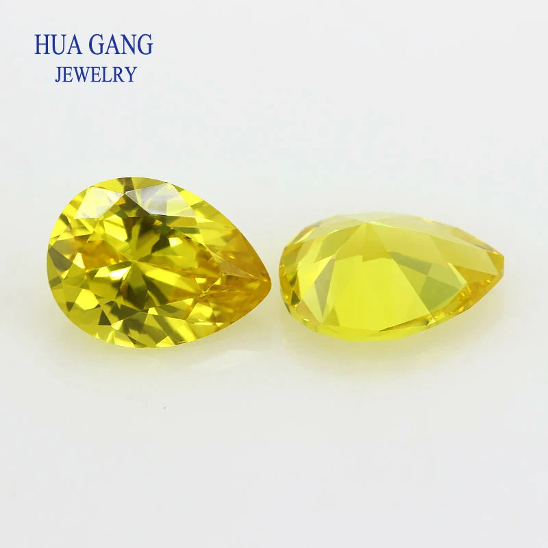Pear Shape Cubic Zirconia Loose Stones — Brilliant Cut Synthetic Gems for Jewelry Making