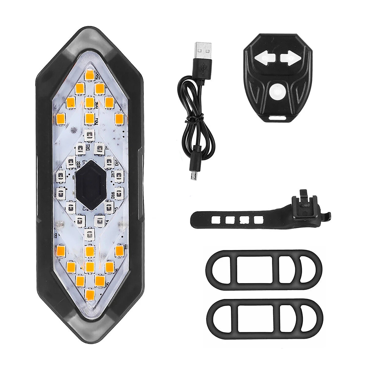 FZCSPEED USB Rechargeable Bike Light Set — Waterproof Tail Light with Turn Signals