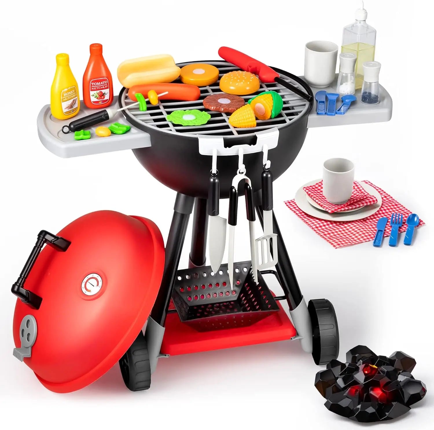 Joyfy 34-Piece BBQ Grill Playset — Interactive Kitchen Cooking Toy