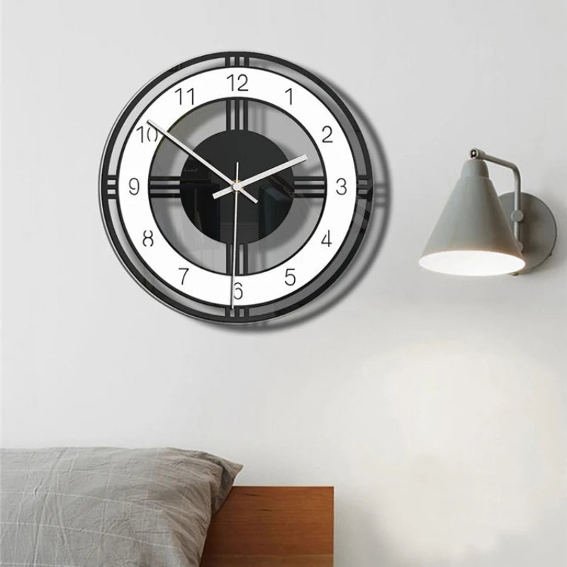 Modern Acrylic Wall Clock — Silent Circular Timepiece for Home Decor