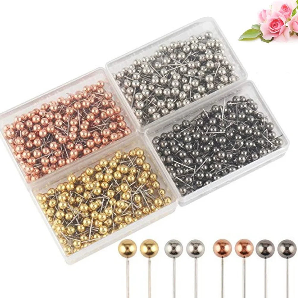 800pcs Round Map Flag Push Pins — Multi-Colored Tacks for Office & Home