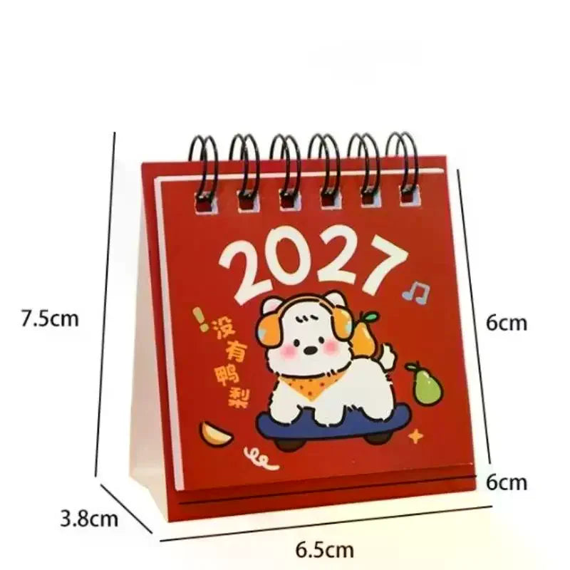 2027 Mini Desk Calendar — Portable Daily Planner for Home and Office