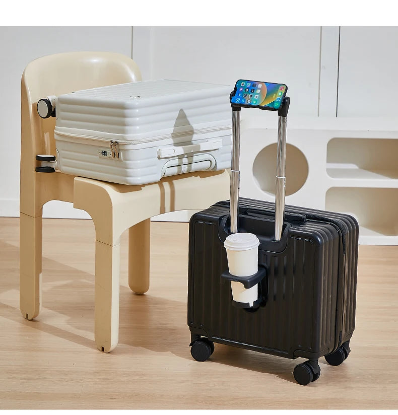 18-Inch Lightweight Travel Luggage — Hard Shell Spinner Suitcase with Combination Lock