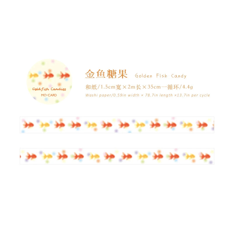Fish Bubble Series Washi Tape — Decorative Retro Masking Tape for Scrapbooking