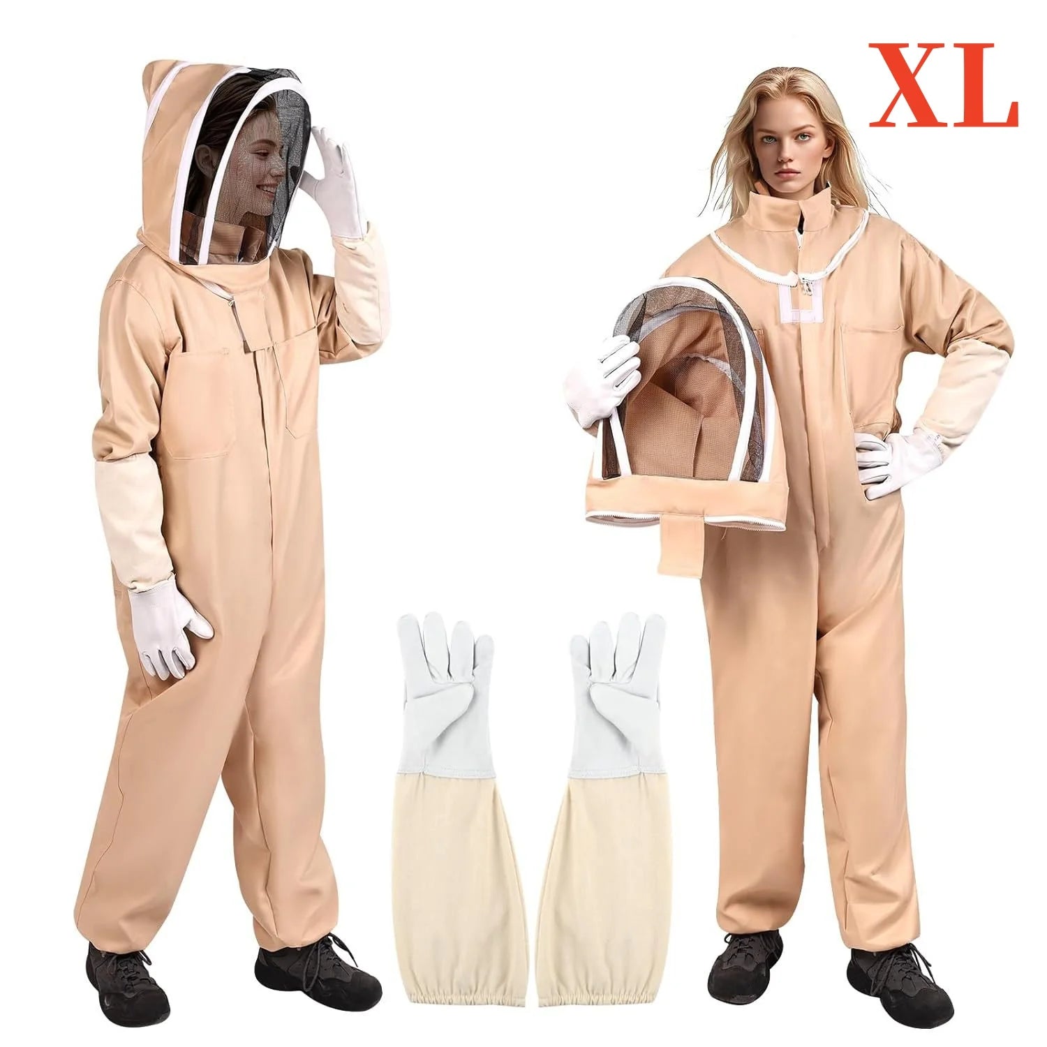 Professional Ventilated Beekeeping Suit — Full Body Protection with Gloves