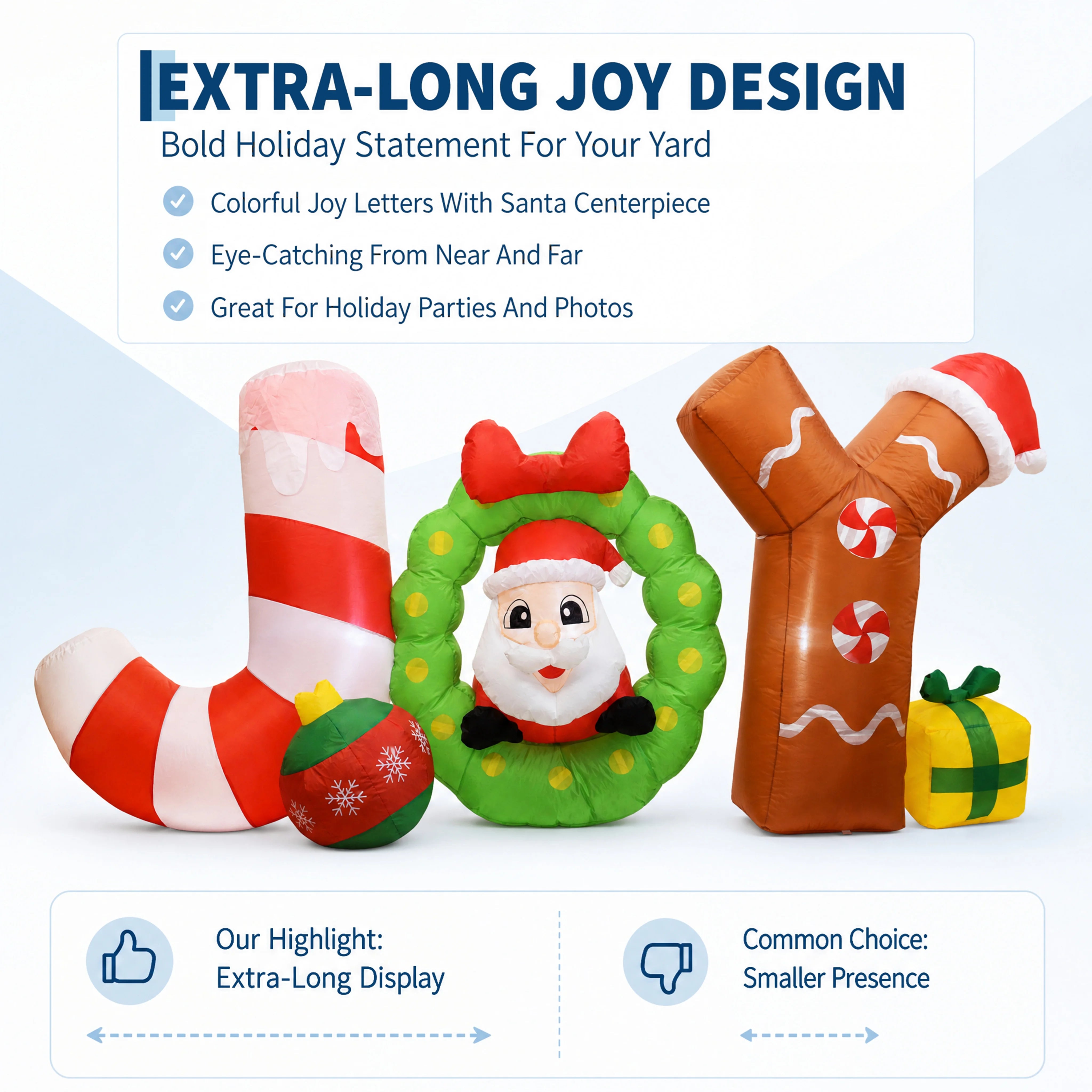 6ft Giant Inflatable JOY Sign — Lighted Outdoor Christmas Decoration
