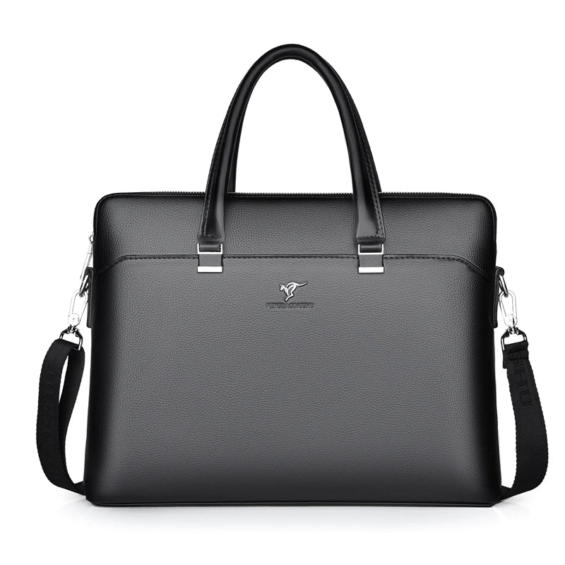 Leather Executive Briefcase — Professional 15.6 Inch Laptop Portfolio