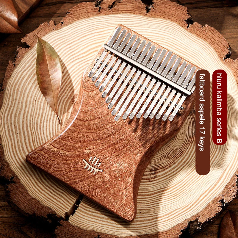 Hluru 17 Key Kalimba Thumb Piano — Solid Wood Musical Instrument