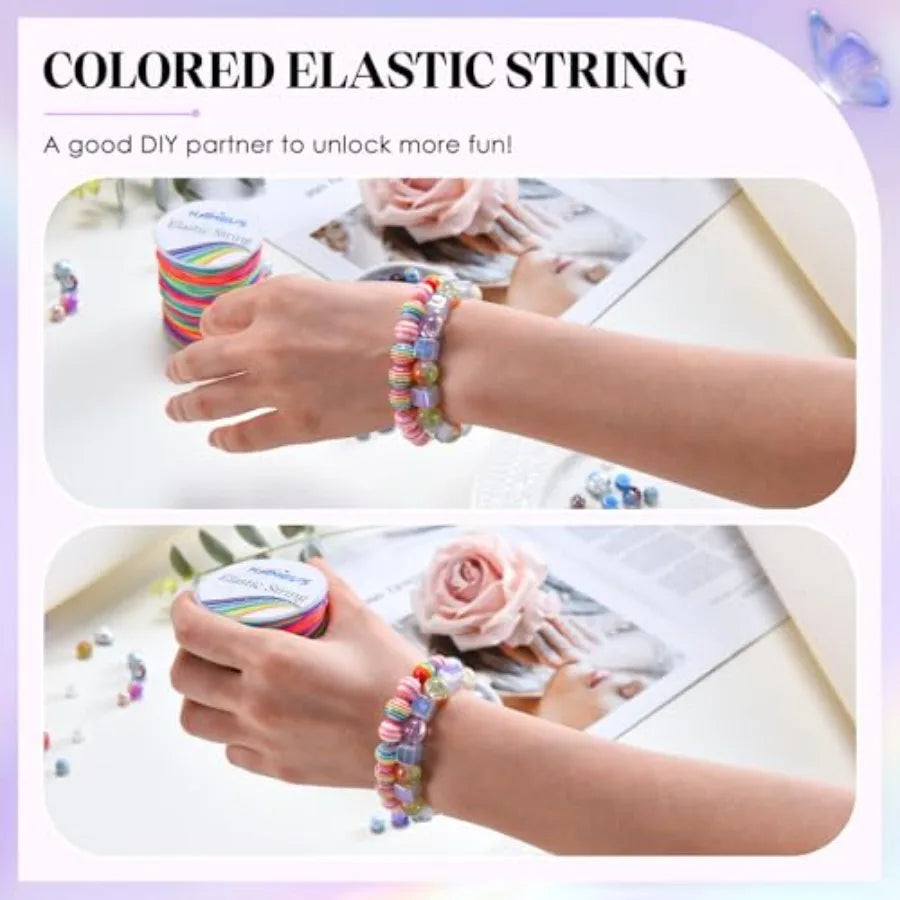 Rainbow Elastic String — 1mm Sturdy Stretchy Cord for Jewelry Making