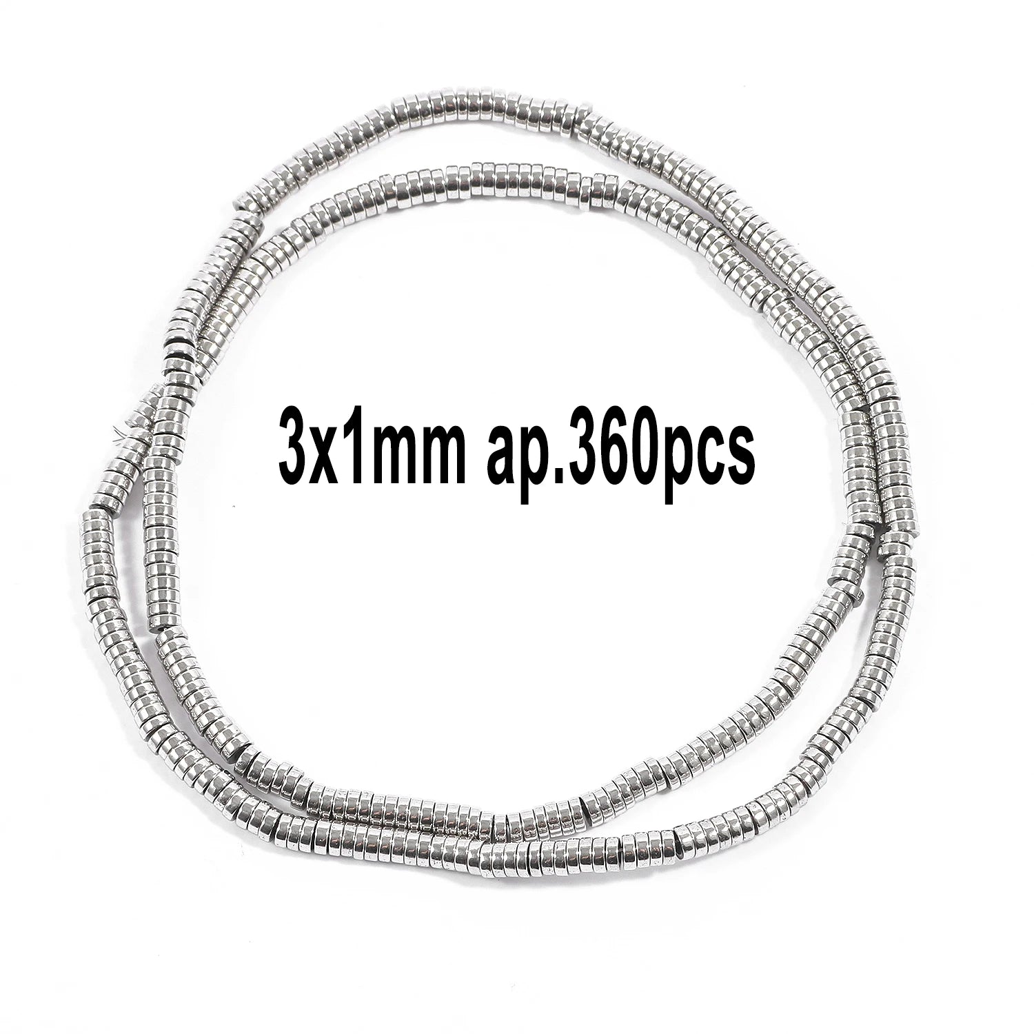 Rhodium Plated Hematite Beads — Geometric Jewelry Making Charms