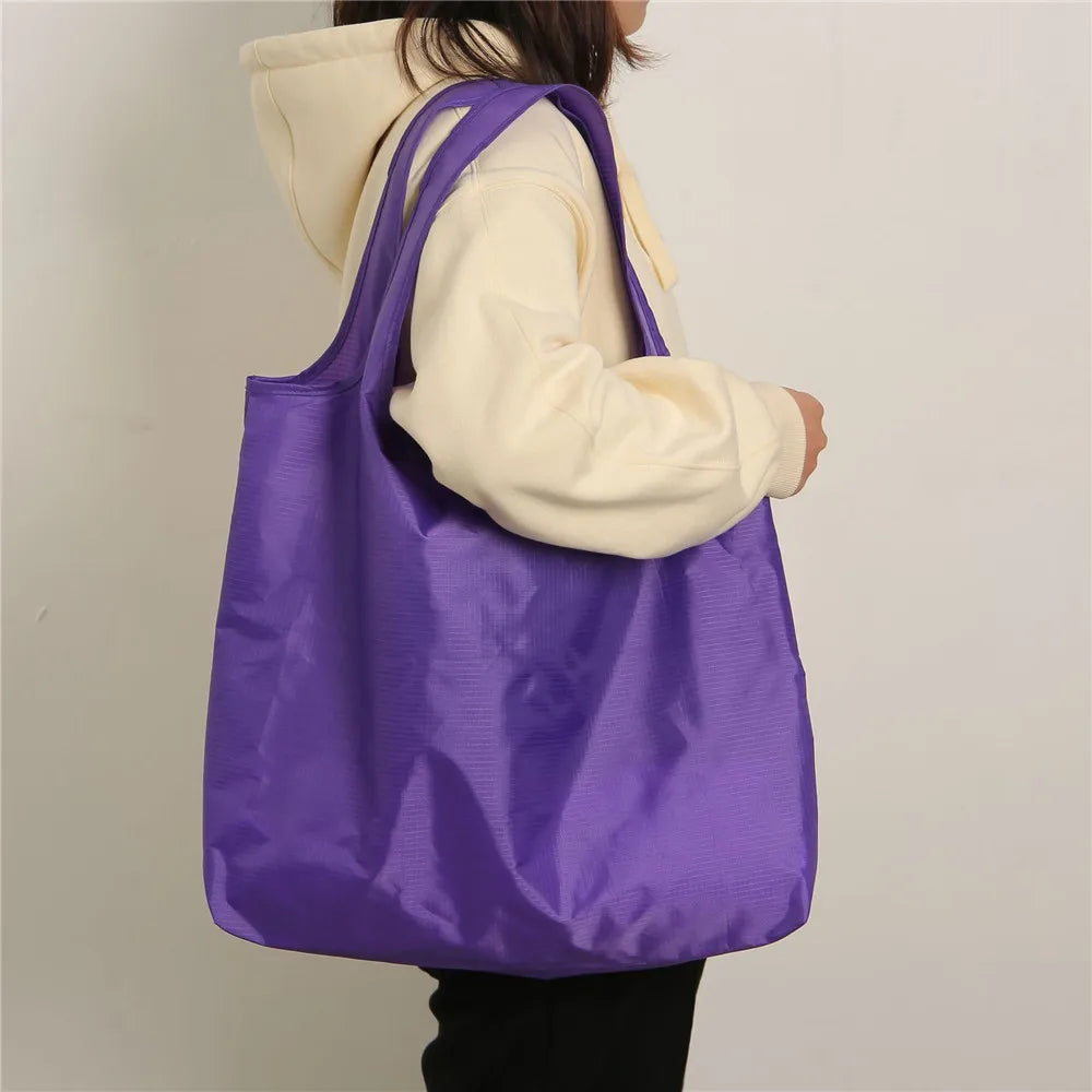 Reusable Oxford Cloth Shopping Bag — Foldable & Machine Washable Tote