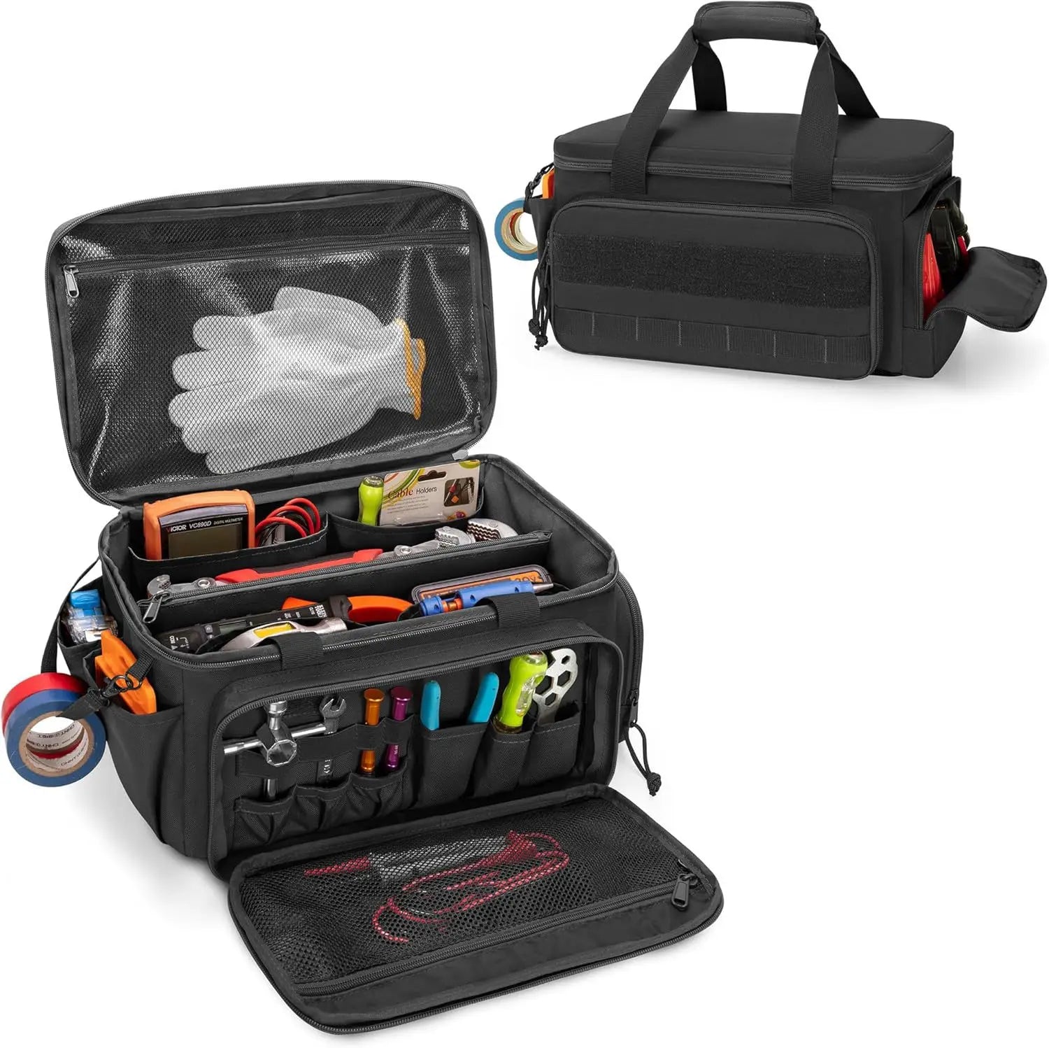 Heavy Duty 14-Inch Tool Bag — Durable Oxford Cloth Work Organizer