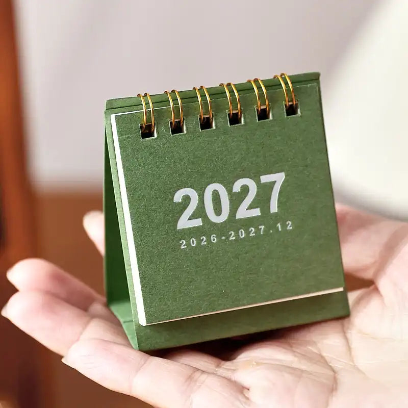 2027 Vintage Desk Calendar — Minimalist Monthly Planner with Memo Space