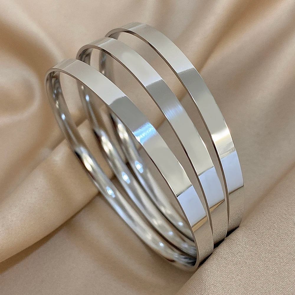 Slavena 18K Gold Plated Bangle Set — Waterproof Stainless Steel Jewelry