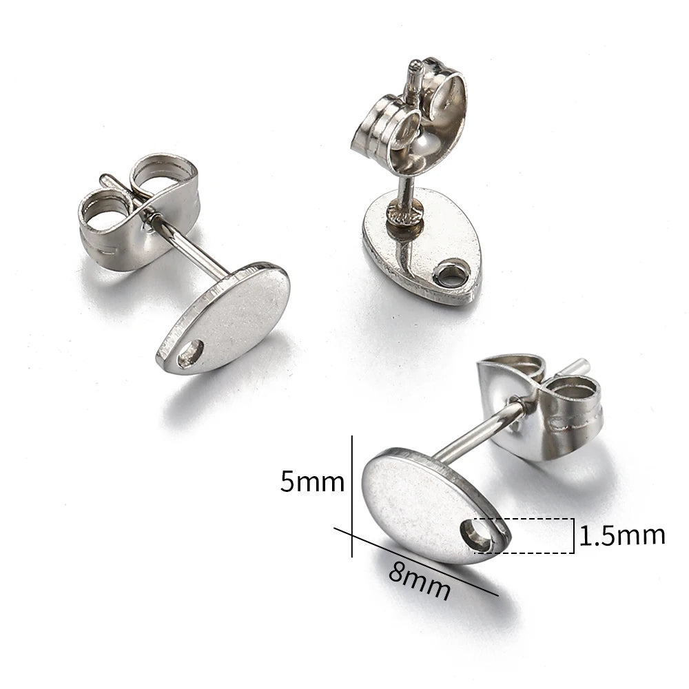 MINGXUAN Stainless Steel Earring Studs — DIY Jewelry Making Base Pins