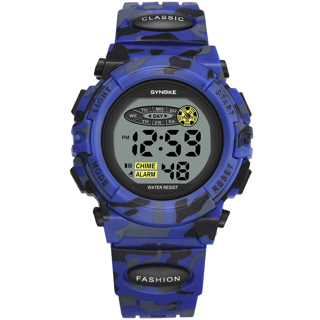 SYNOKE Digital Kids Watch — Waterproof Sport Wristwatch with LED Light