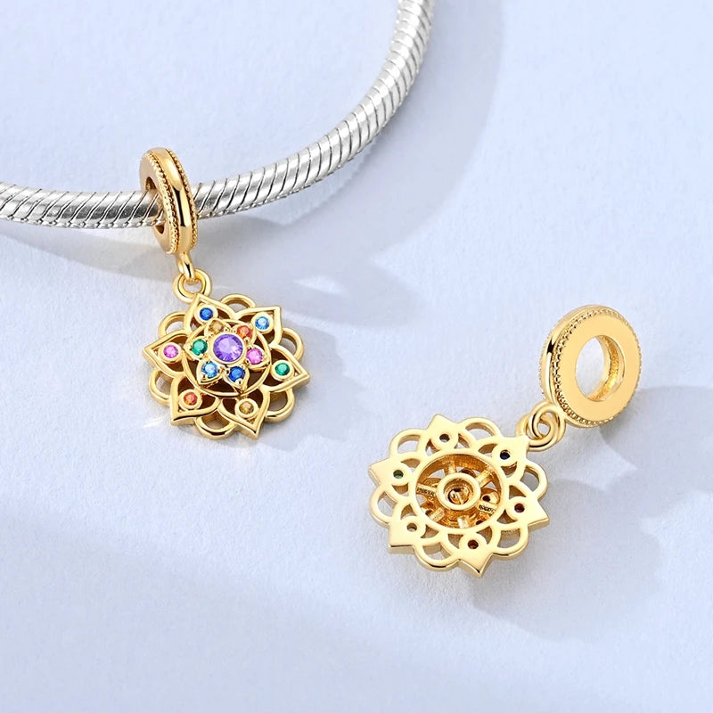 Charmhub Sparkling Zircon Elephant Charm — Gold Plated 925 Sterling Silver Bead