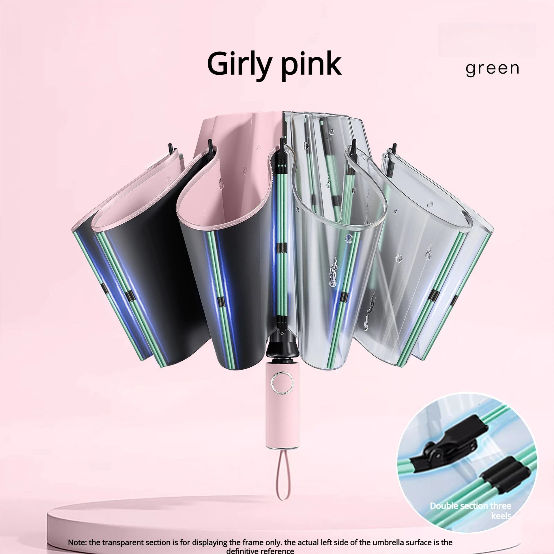 Automatic Reverse Folding Umbrella — Windproof UV Protection with Reflective Stripe
