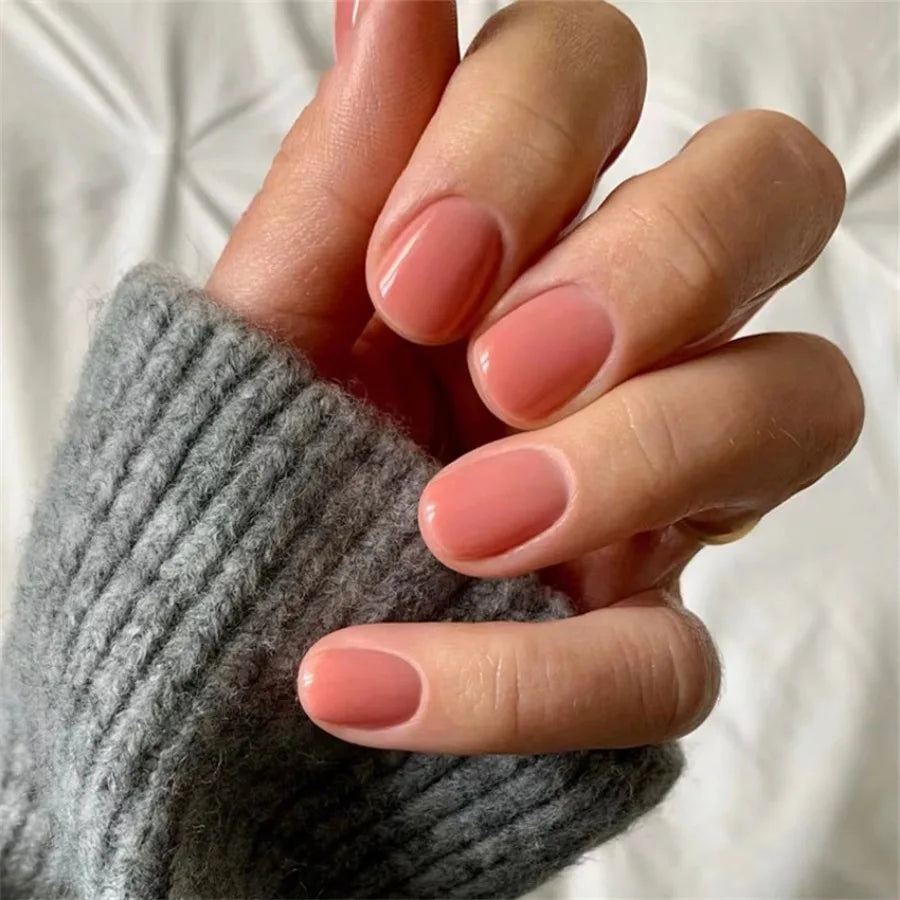 HOEPOOK Press On Nails — Red Glossy Acrylic French Tip Set