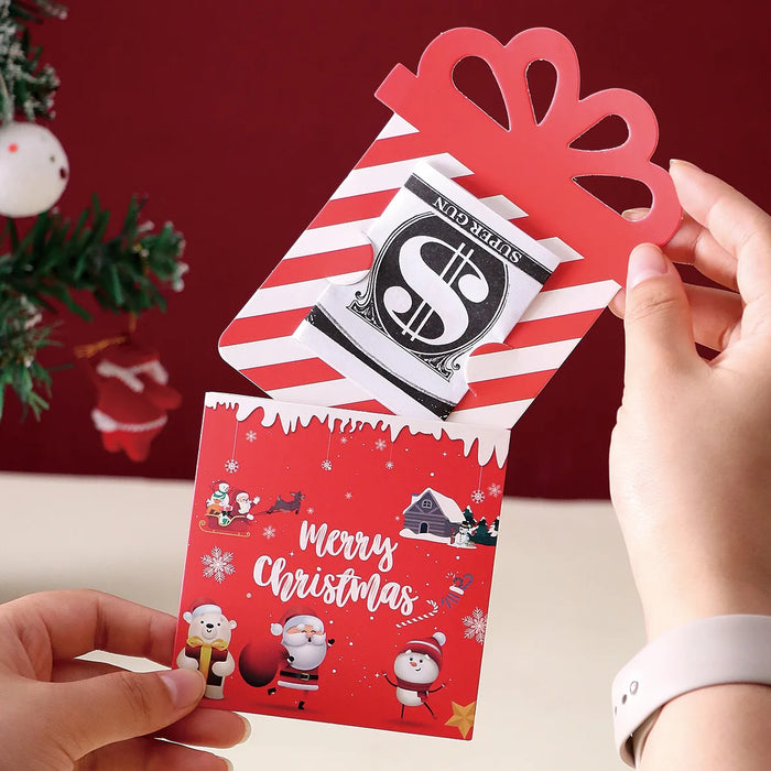 Christmas Greeting Cards Set — Cartoon Santa and Snowman Pattern