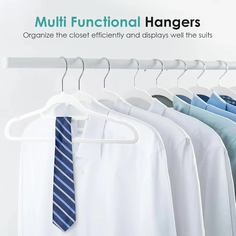 Non-Slip Velvet Clothes Hangers — Space-Saving Wardrobe Organizer