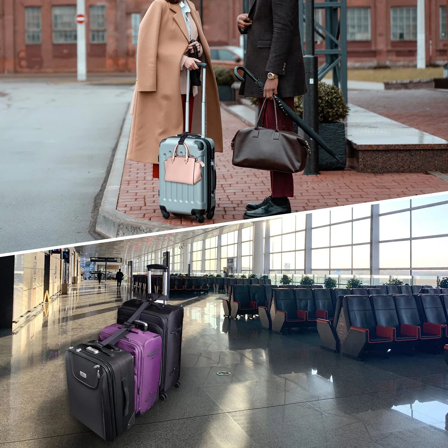 Adjustable Luggage Strap Connector — Durable Nylon T-Shaped Tie Down