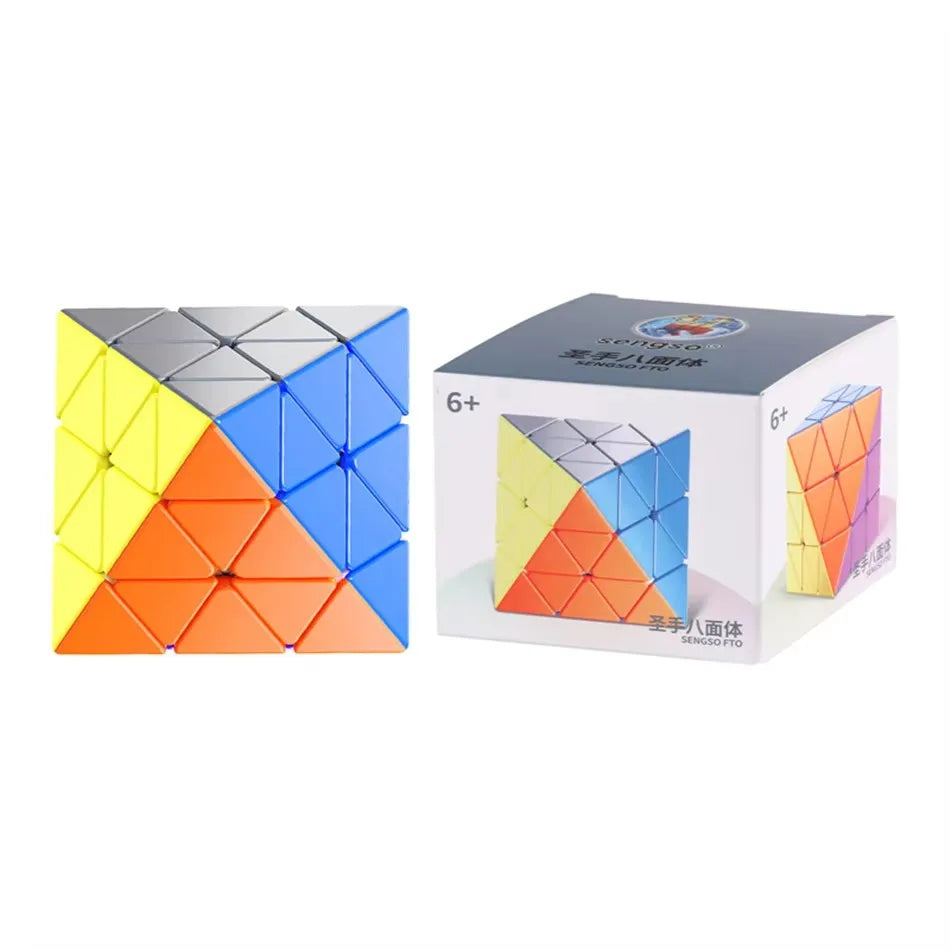 Rotating Octahedron Magnetic Magic Cube — Stickerless Brain Teaser Puzzle