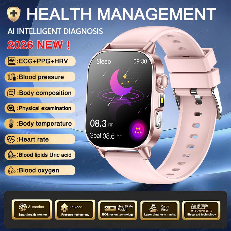 GUHUAVMI ECG Smart Watch — Advanced Health Monitoring & Bluetooth Call